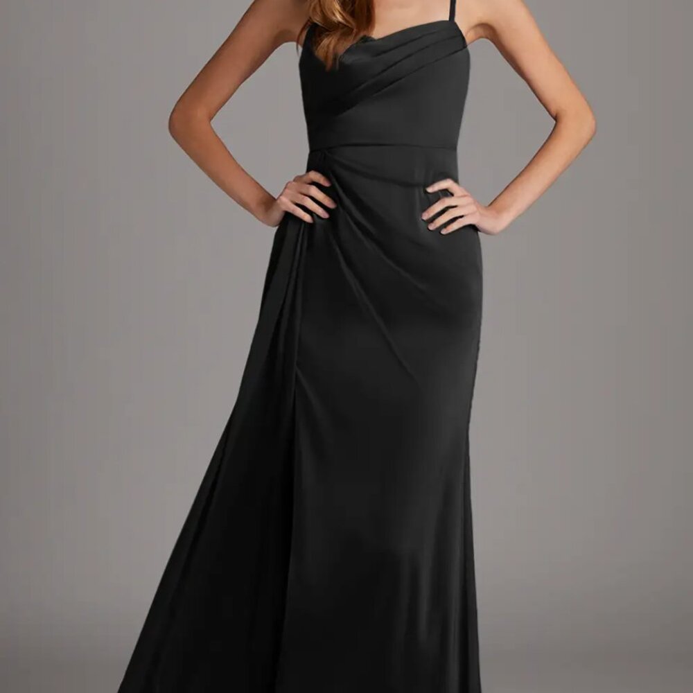 Azazie Bona Dress in Dark Navy, Size A8